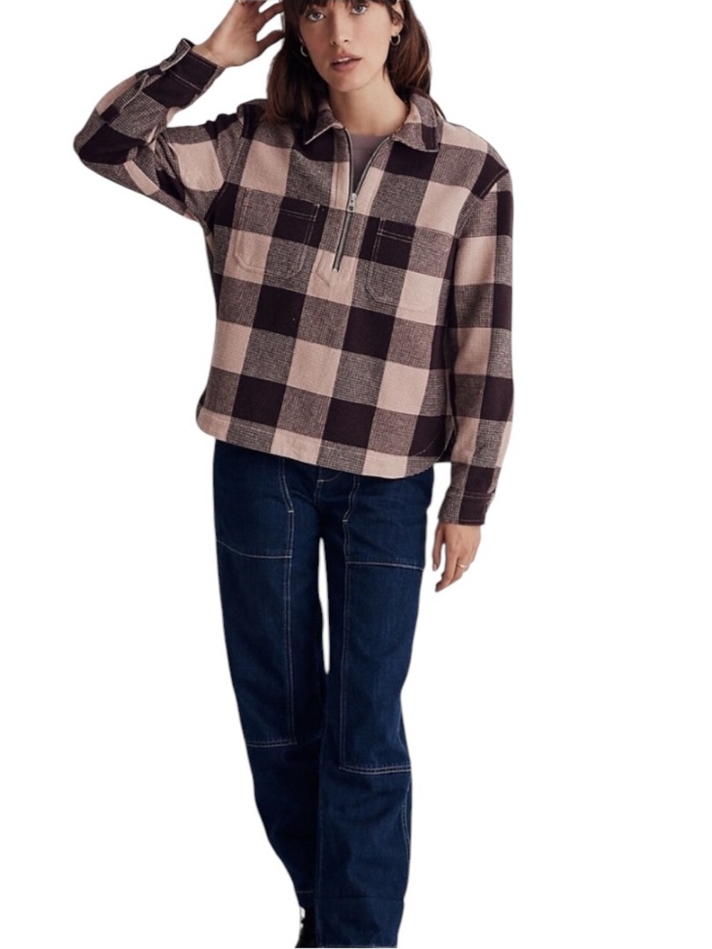 Madewell Waffle Half-zip Popover Shirt Size XS - Picture 11 of 12